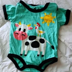 Cow and chicken onesie